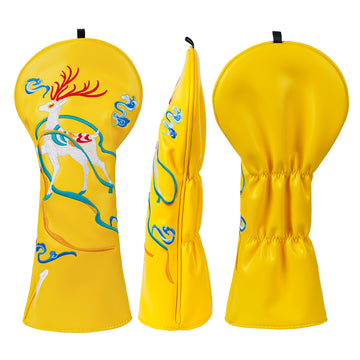 Yellow PU Deer Driver Head Cover